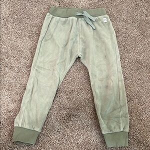 Green Jogger Sweatpants with Ribbed Cuffs and Drawstring Waist